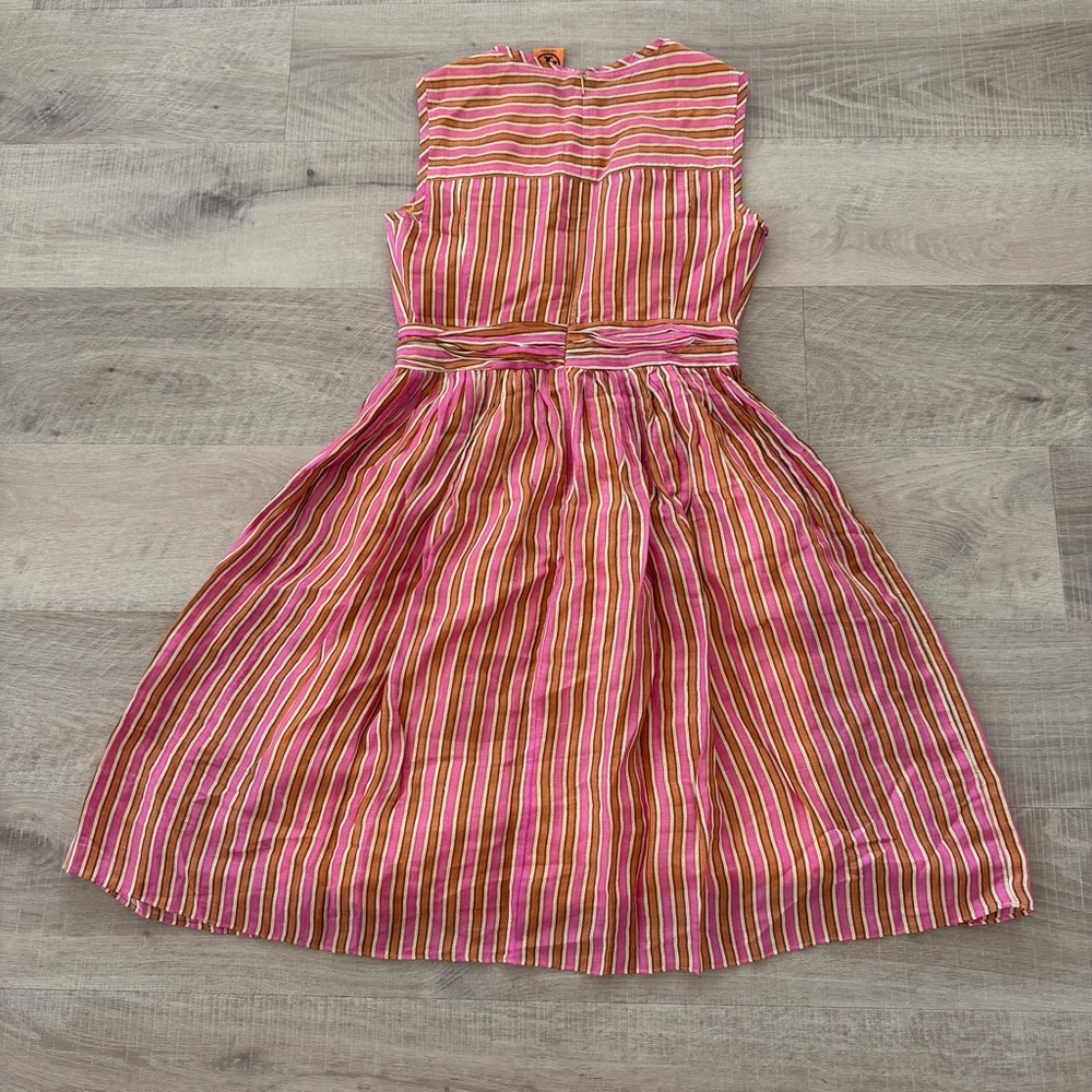 Tory Burch Striped linen silk blend sleeveless Dress, size 6 - Picture 2 of 10